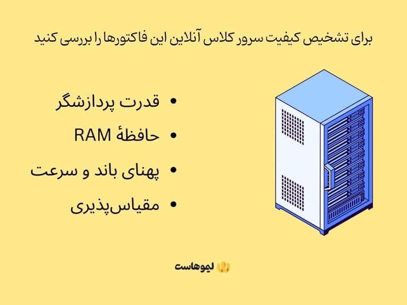 فاکتورهای تعیین‌کننده کیفیت سرور کلاس آنلاین