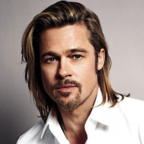 Brad-Pitt-Long-Hair-Beard مدل مو پسرانه 2018