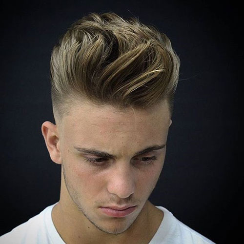 Haircuts-For-Guys-Quiff-with-High-Fade مدل مو پسرانه 2018