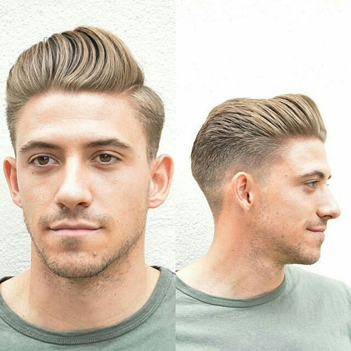 Haircuts-For-Men-Brush-Back-with-Hard-Part مدل مو پسرانه 2018