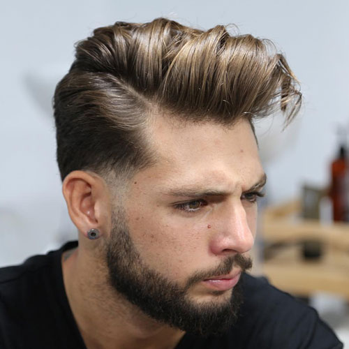 Hard-Part-Comb-Over-Disconnected-Beard مدل مو پسرانه 2018