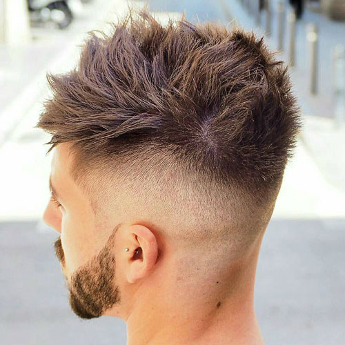 High-Fade-Messy-Hair-Beard مدل مو پسرانه 2018