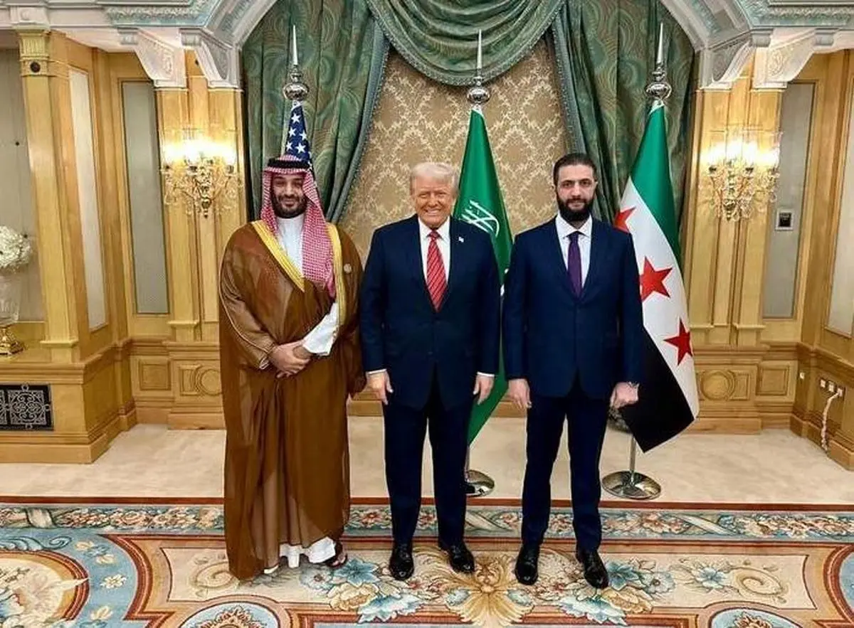 تصاویر تاریخی از دیدار جولانی و ترامپ و بن‌سلمان در ریاض
