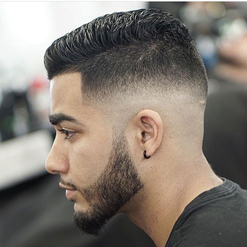 Short-Spiky-Hair-with-Shape-Up-and-Mid-Bald-Fade مدل مو پسرانه 2018