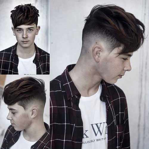 Thick-Textured-Crop-Fringe-Taper-Fade مدل مو پسرانه 2018