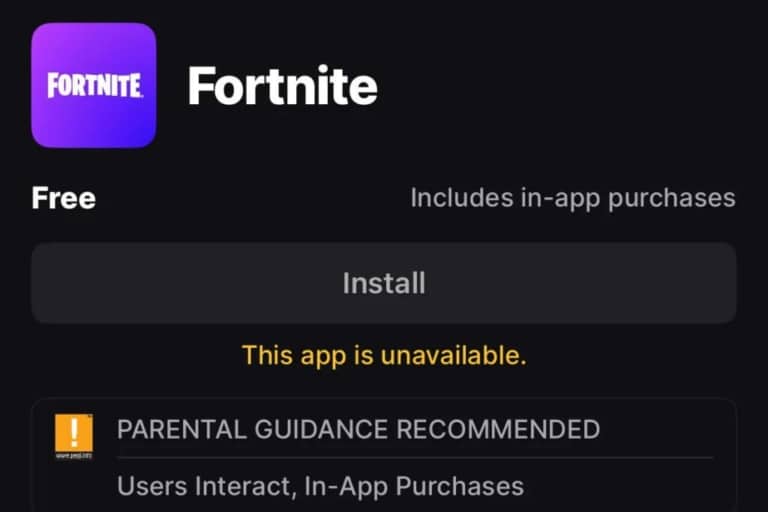 اپل بار دیگر مانع انتشار فورتنایت در اپ استور شده است