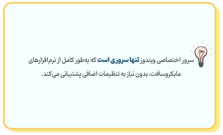 پشتیبانی از نرم‌افزارهای مایکروسافتی در سرورهای اختصاصی ویندوز