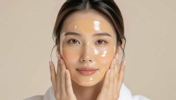 ماسک عسل و سفیده تخم مرغ روی پوست صورت خانم