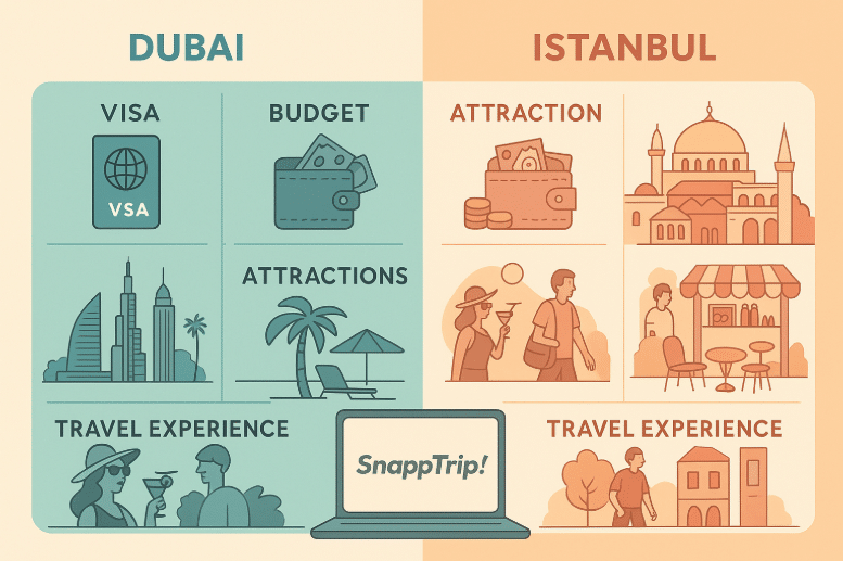 مقایسه سفر به دبی و استانبول! کدام مقصد جذابتری است؟